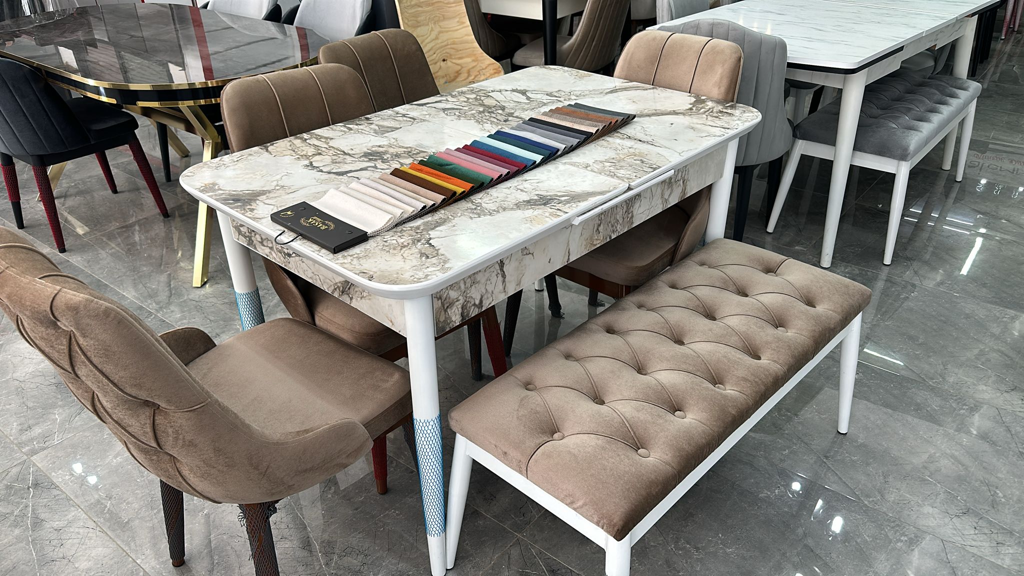 KELEBEK MDF MASA EFES MODEL KENARLARI LAKE BOYALI