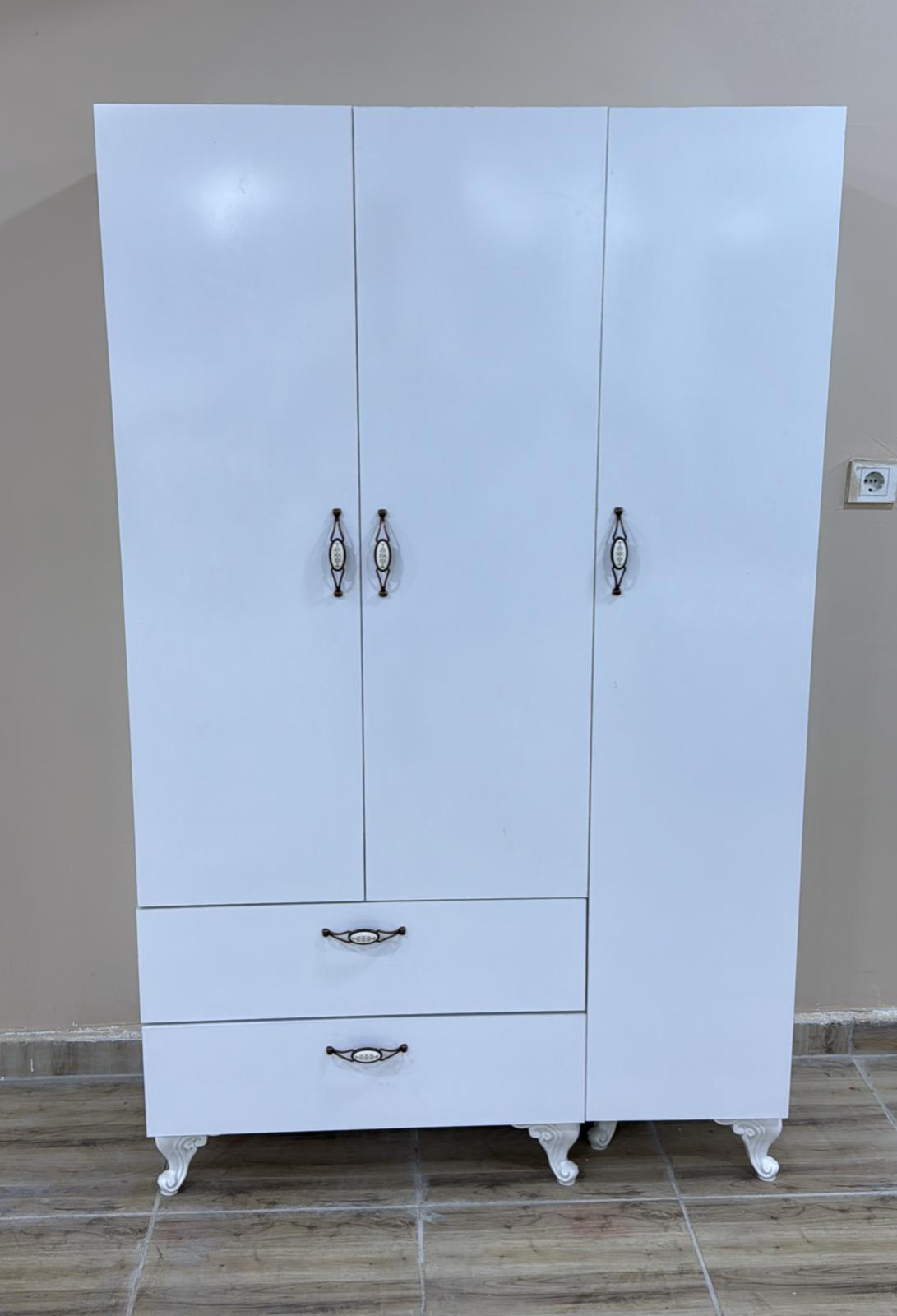 3 KAPAKLI ÇEKMECELİ MDF ELBİSE DOLABI