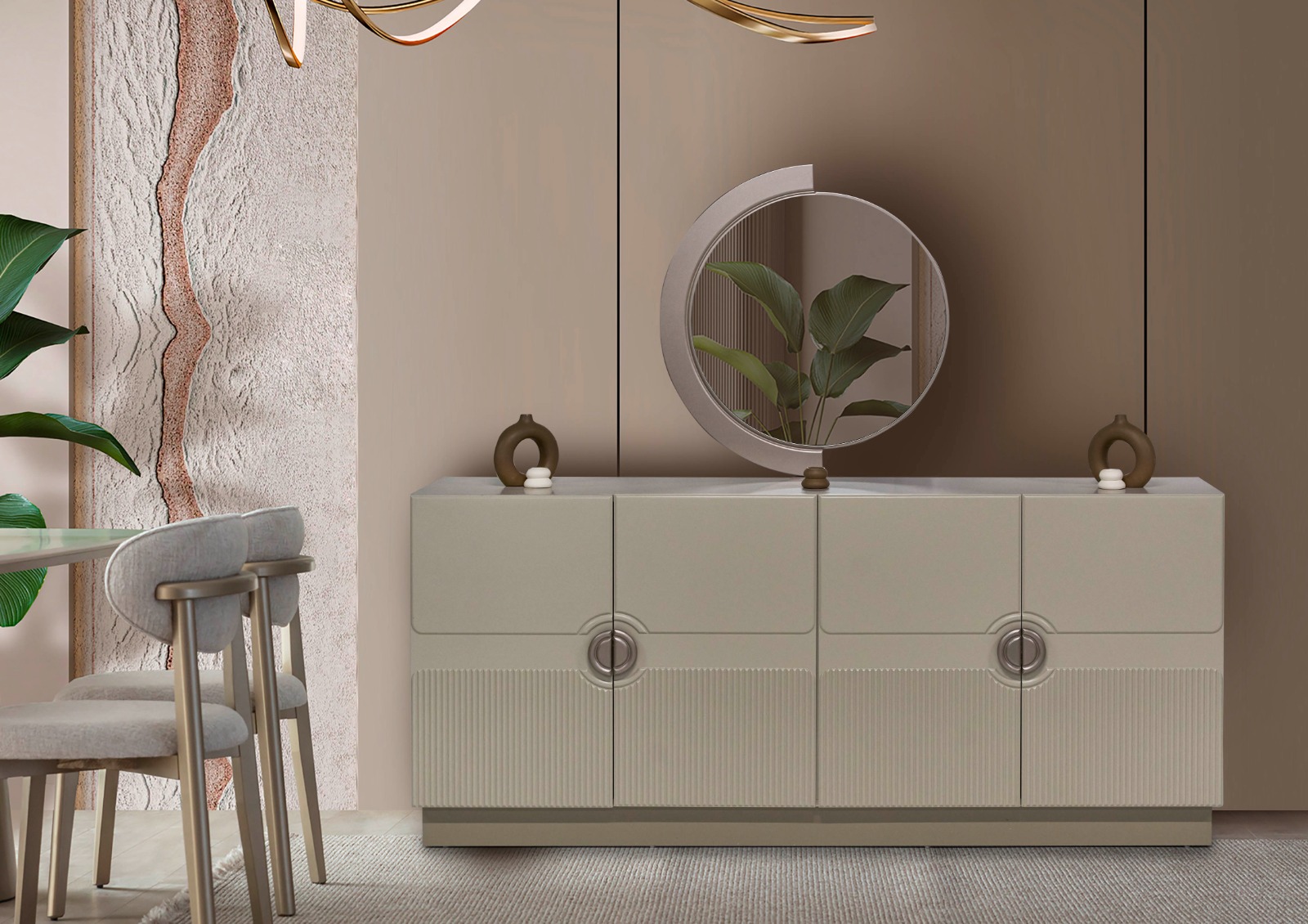 loft MDF lake boyalı konsol aynalı