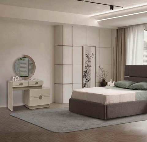 loft çift kişilik baza seti 160x200 yatak ortopedik yatak baza başlık 150x200 yatak tavşan tüyü tam ortopedik yatak yaylı yatak tuvalet aynası şifonyer