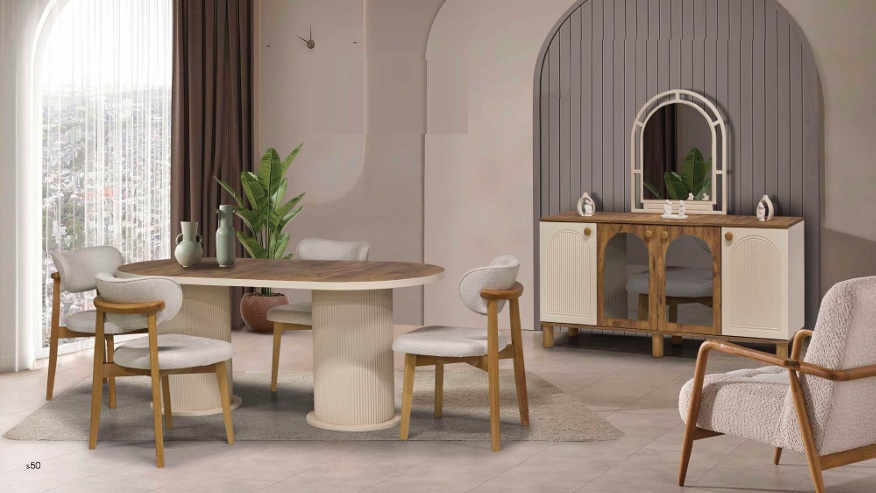 mdf konsol ve bohem salon masası sandalye mutfak masası sandalye set