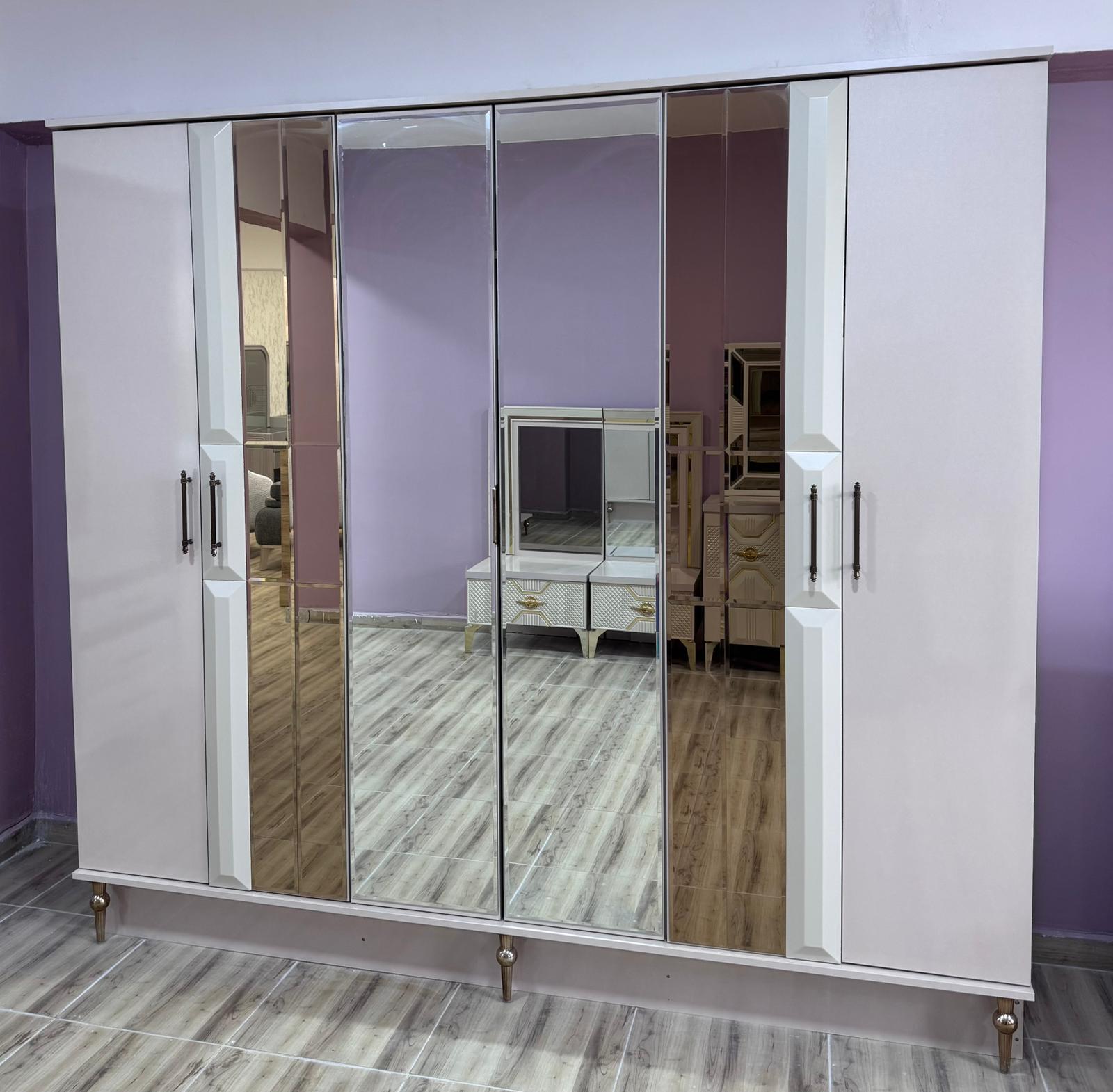 Roma krem 6 Kapaklı Yatak Odası Takımı