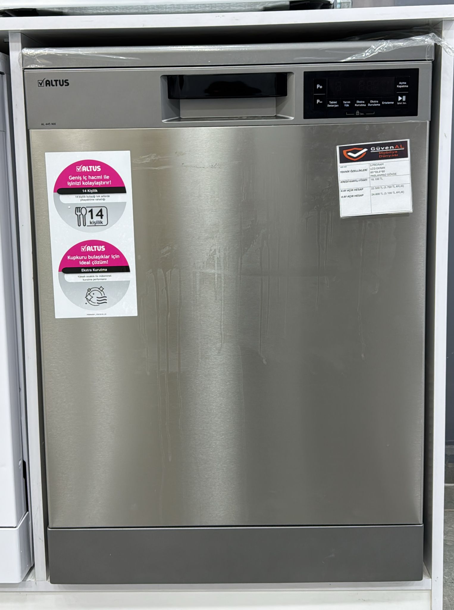 Altus Bulaşık makinesi 5 program inox